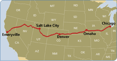 California Zephyr Route Map